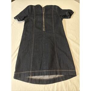 Old Navy Women’s Denim Dress Half Zip Front Size XS Petite Short Sleeve